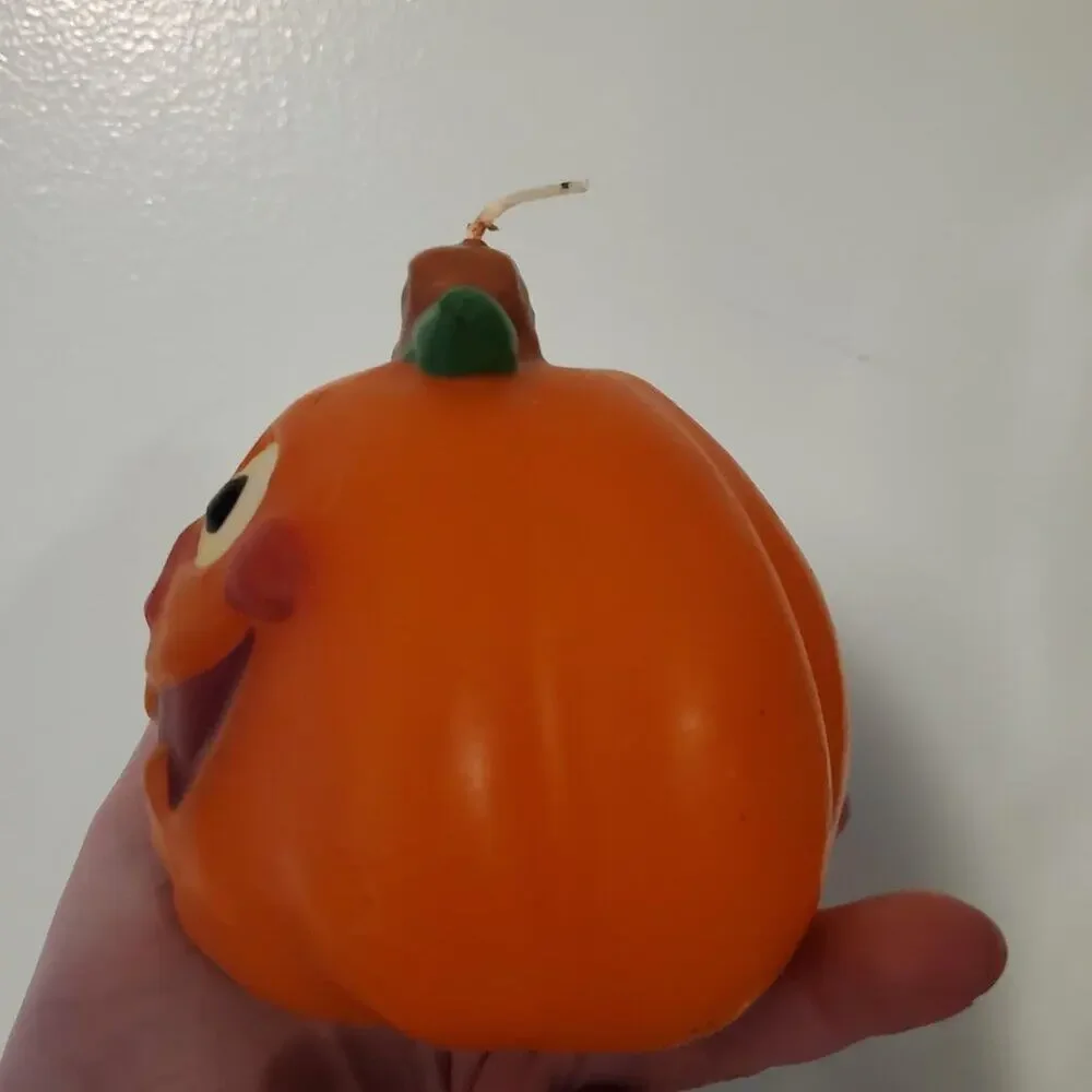 Vintage Gibson Halloween pumpkin jack-o'-lantern candle